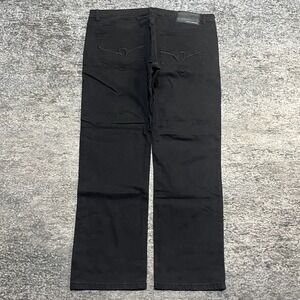 Rocawear Jeans Mens 36x29 Black Baggy Embroidered Hip-Hop Vintage Y2K